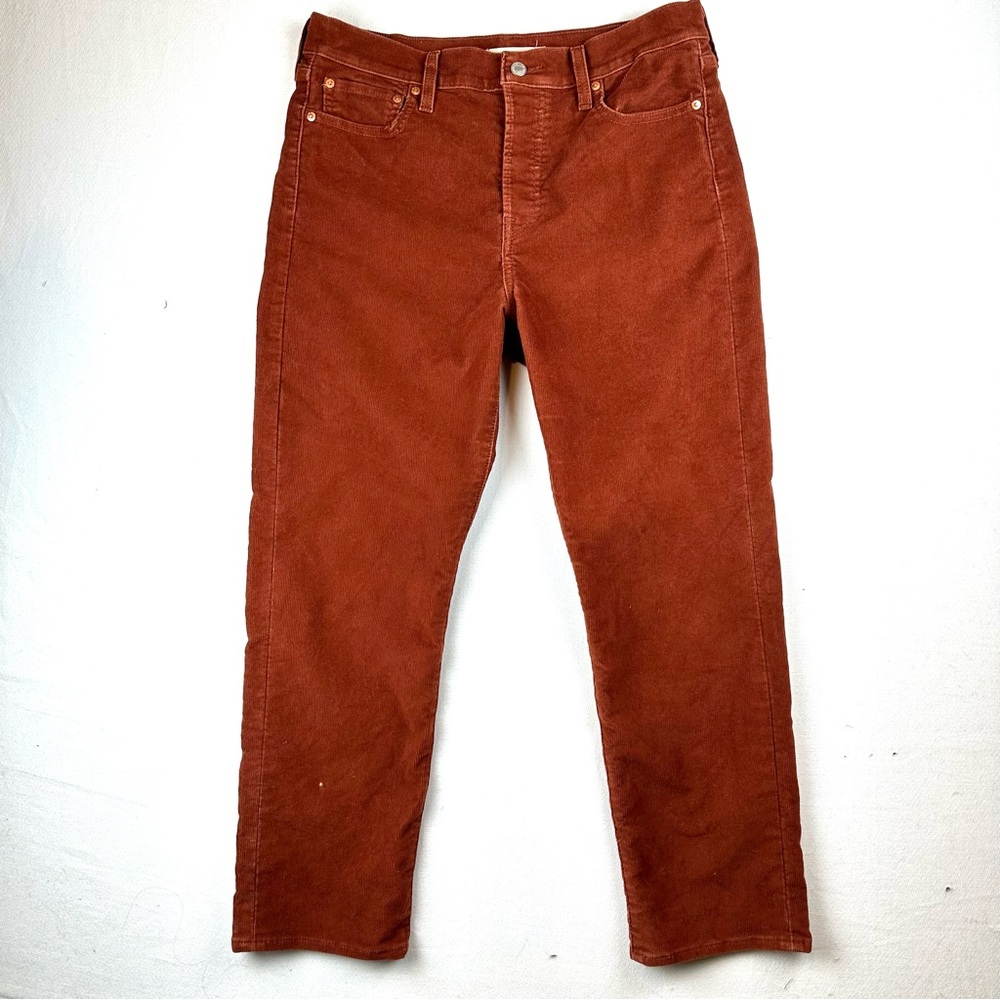Levi's Premium Wedgie Straight Corduroy‎ Pant Rust Sz 31